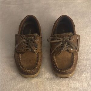 Boy’s Sperry Top Sider Brown Leather Boat Shoes size 11 Toddler non-marking 🤎